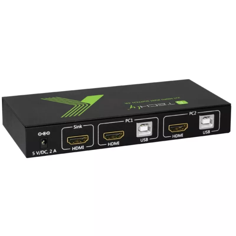 Techly 2x1 USB HDMI KVM jungiklis 4Kx2K IDATA KVM-HDMI2U juodas