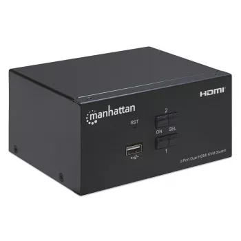 KVM jungiklis Manhattan 2 prievadų 4K HDMI USB garsas 2 kompiuteriams