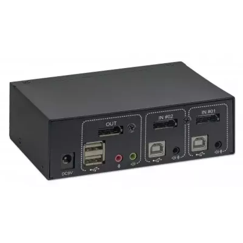KVM jungiklis Manhattan DisplayPort 1.2 2 prievadai 4K@60Hz USB-A Garsas