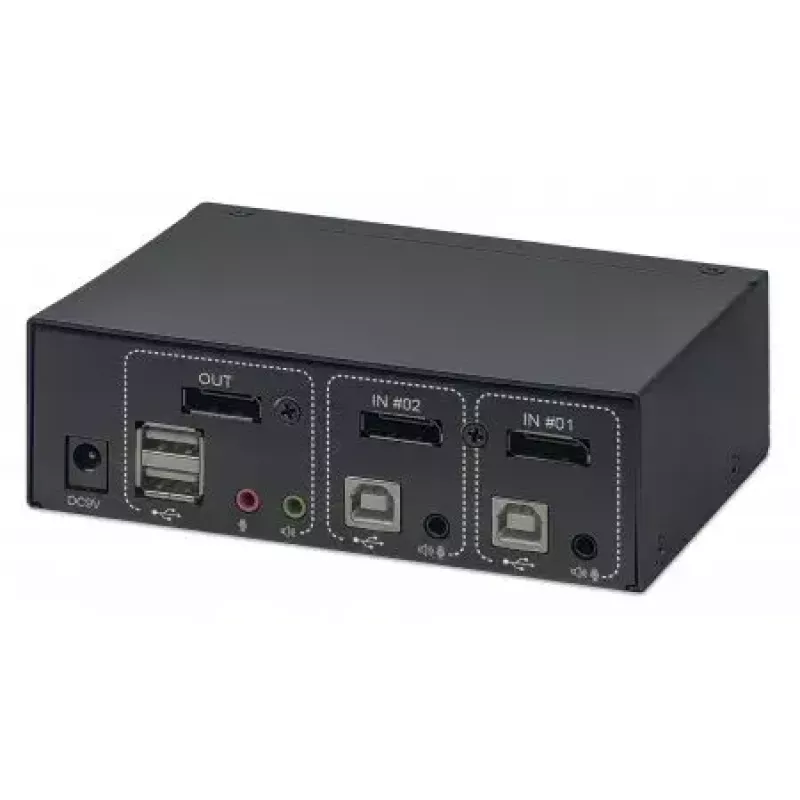 KVM jungiklis Manhattan DisplayPort 1.2 2 prievadai 4K@60Hz USB-A Garsas