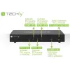 Techly IDATA DP-KVM4 KVM jungiklis 4x1, DisplayPort, USB, montuojamas į stelažą, juodas