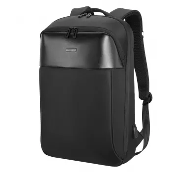 Dėklas nešiojamam kompiuteriui MODECOM Active 15 PLE‑MC‑ACTIVE‑15, 15,6 col., ekologiška oda, juoda, užtrauktukas, USB prievadas
