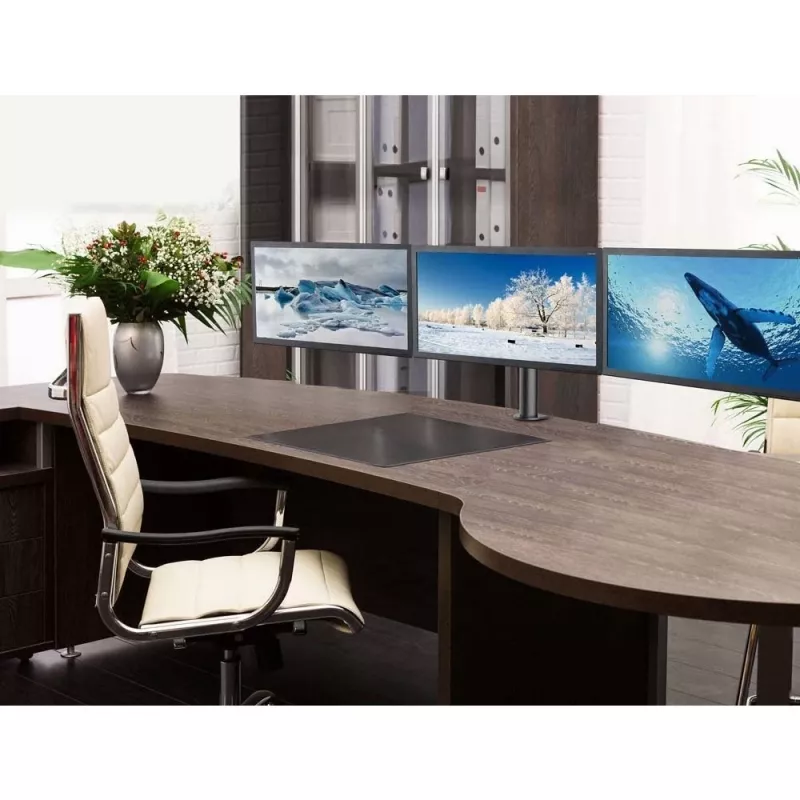 Techly ICA-LCD-482-T trijų monitorių stovas ant stalo, 13-24 colių