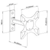 Techly ICA-LCD 2901 sieninis laikiklis 13–37 colių LCD televizoriui, pasukamas ir pakreipiamas, iki 25 kg, VESA 75x75–200x200, juodas