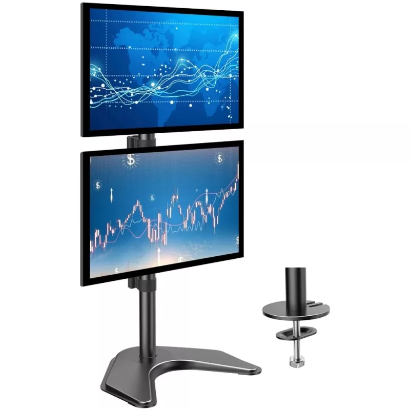 Laikiklis dviems monitoriams Techly ICA-LCD 2520V 68,6 cm (27 col.) stalas Juoda