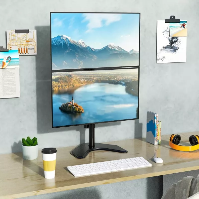 Laikiklis dviems monitoriams Techly ICA-LCD 2520V 68,6 cm (27 col.) stalas Juoda