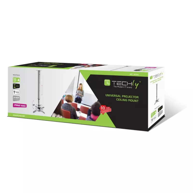 Techly projektoriaus lubinis stovas su prailginimu 60-102 cm sidabrinis ICA-PM 102XL