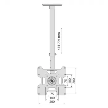 TV laikiklis luboms Techly ICACPLB906 94 cm (37 col.) juodas