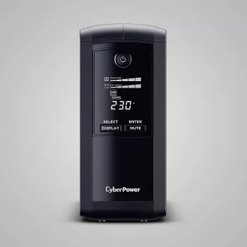 Nepertraukiamo maitinimo šaltinis CYBERPOWER Tracer III VP1000ELCD-FR, linijinis-interaktyvus 1 kVA (550 W), 4x E tipo lizdai, LCD, USB, RS-232