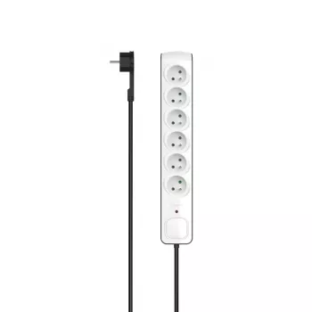 Hama P2223764 ilgintuvas 3 m 6 kištukinių lizdų Vidaus naudojimui Juoda, Balta
