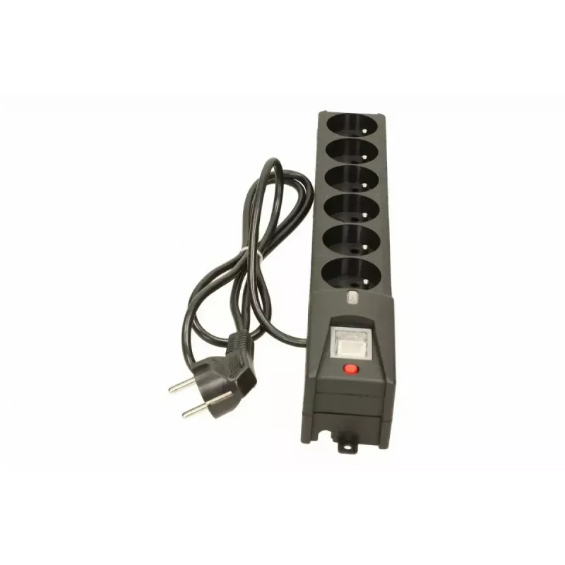Apsauginis filtras Lestar LX 610 G-A – 6 IEC 320 lizdai, 1,5 m laidas, 155 J, 230 V, juodas