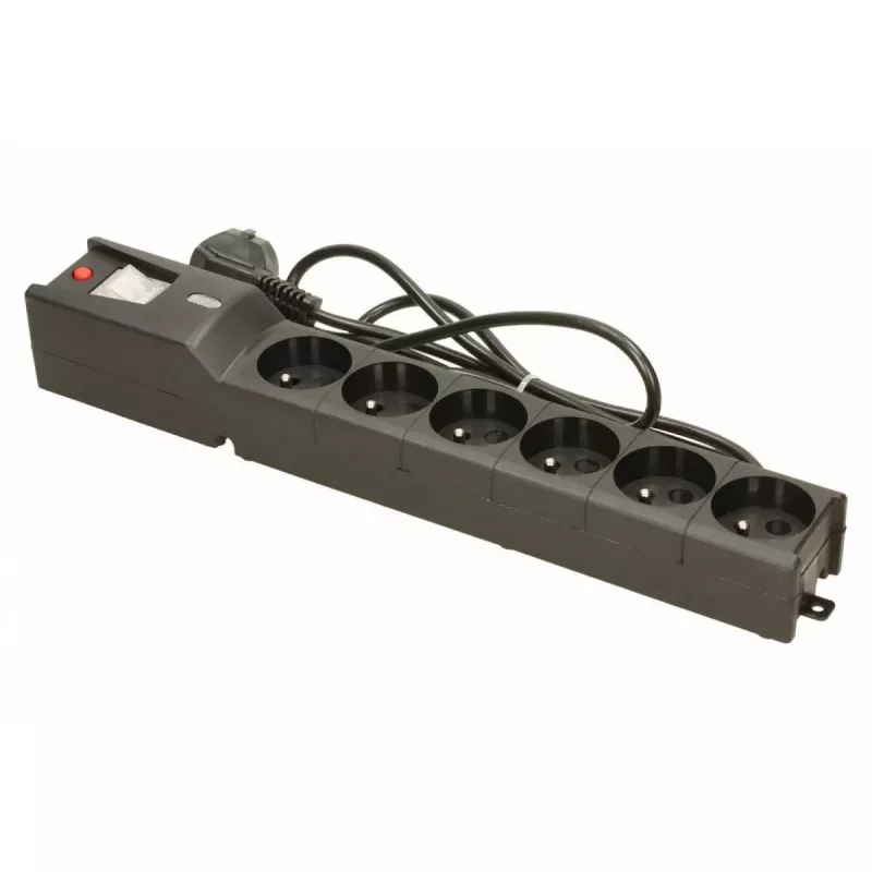 Apsauginis filtras Lestar LX 610 G-A – 6 IEC 320 lizdai, 1,5 m laidas, 155 J, 230 V, juodas
