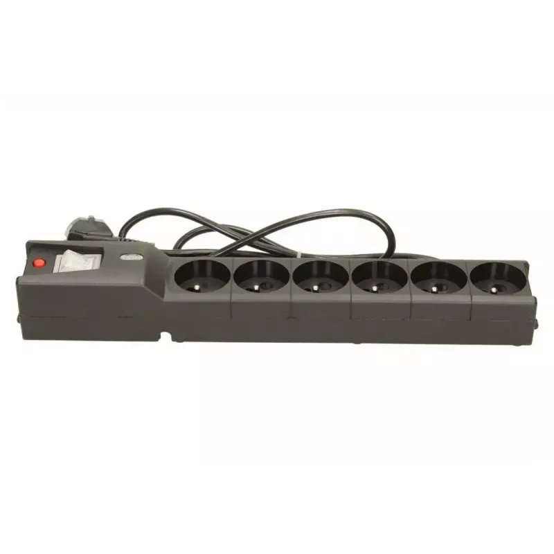 Apsauginis filtras Lestar LX 610 G-A – 6 IEC 320 lizdai, 1,5 m laidas, 155 J, 230 V, juodas