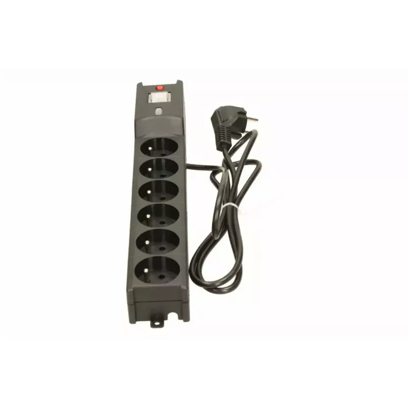 Apsauginis filtras Lestar LX 610 G-A – 6 IEC 320 lizdai, 1,5 m laidas, 155 J, 230 V, juodas