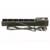 Apsauginis filtras Lestar LX 610 G-A – 6 IEC 320 lizdai, 1,5 m laidas, 155 J, 230 V, juodas