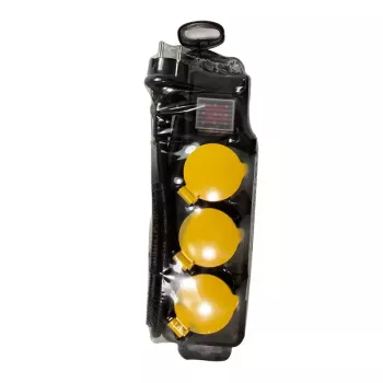 Prailginimo laidas LogiLink LPS253 1,5 m 3 AC lizdai lauko juoda geltona