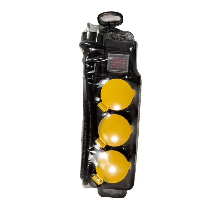 Prailginimo laidas LogiLink LPS253 1,5 m 3 AC lizdai lauko juoda geltona