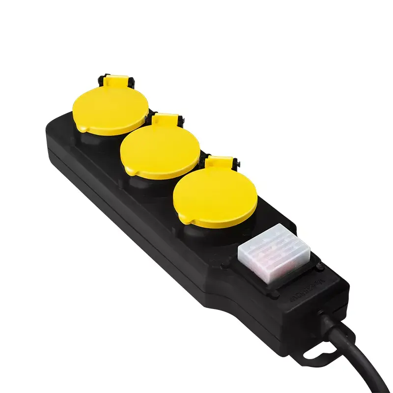 Prailginimo laidas LogiLink LPS253 1,5 m 3 AC lizdai lauko juoda geltona