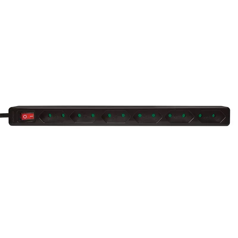 Prailginimo blokas LogiLink LPS232B 1,5 m, 6 lizdų, juodas