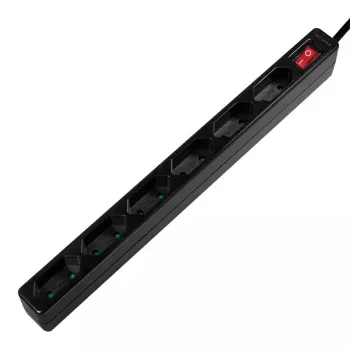 Prailginimo blokas LogiLink LPS232B 1,5 m, 6 lizdų, juodas