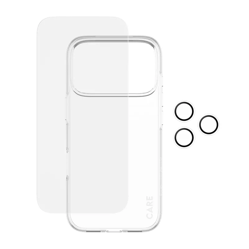 PanzerGlass 3-in-1 Combo Bundle iPhone 17 Pro CR40572 — apsauginis stiklas ekranui, fotoaparato dangtelis ir dėklas