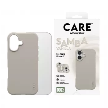 PanzerGlass CARE Fashionable Case Samba Vanilla su MagSafe, skirtas iPhone 17