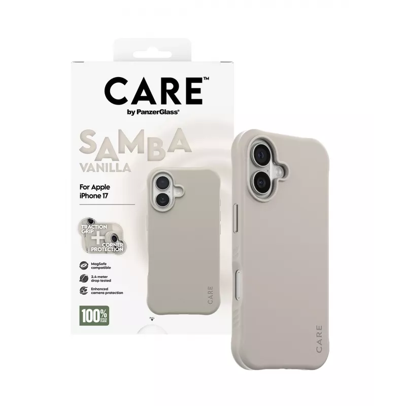 PanzerGlass CARE Fashionable Case Samba Vanilla su MagSafe, skirtas iPhone 17