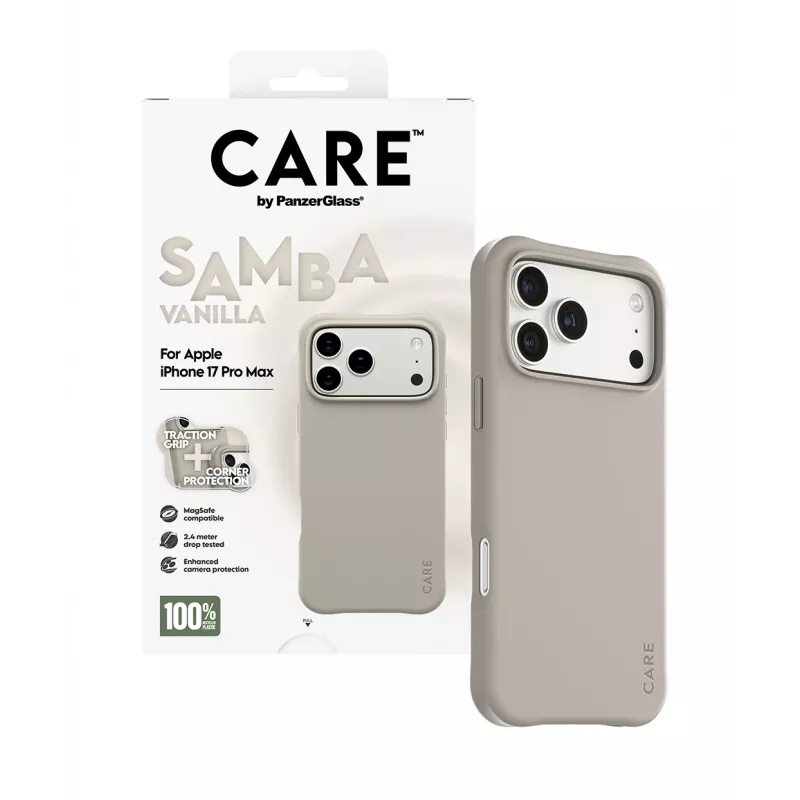 Dėklas PanzerGlass CARE by Fashionable Case Samba Vanilla su MagSafe, iPhone 17 Pro Max