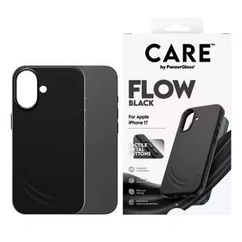 Apsauginis dėklas PanzerGlass CARE Feature FLOW Case Black su MagSafe, skirtas iPhone 17