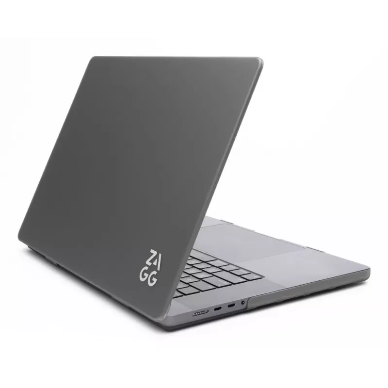 Kietas Dėklas Zagg MacBook Pro 14 M3/M2/M1 — Dūminis, užsegamas apsauginis korpusas