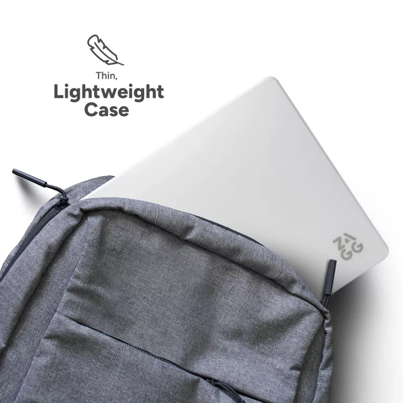 Kietas dėklas Zagg MacBook Pro 16 M3/M2/M1 permatomas – skaidrus apsauginis apvalkalas