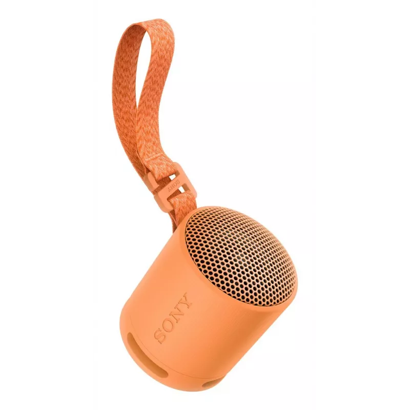 Sony SRS-XB100 – Belaidis Bluetooth garsiakalbis, atsparus vandeniui ir dulkėms (IP67), 16 val. baterija, ekologiškas, lauko ir kelionių, oranžinis
