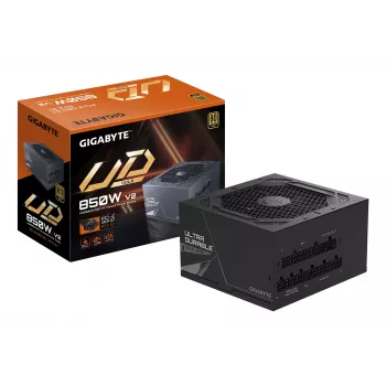 GIGABYTE UD850GM PG5 V2 maitinimo blokas – 850 W, 80 PLUS Gold, pilnai modulinis, 120 mm ventiliatorius, ATX 3.1, EU kištukas