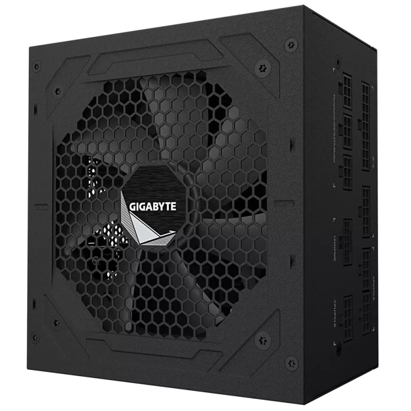 GIGABYTE UD850GM PG5 V2 maitinimo blokas – 850 W, 80 PLUS Gold, pilnai modulinis, 120 mm ventiliatorius, ATX 3.1, EU kištukas