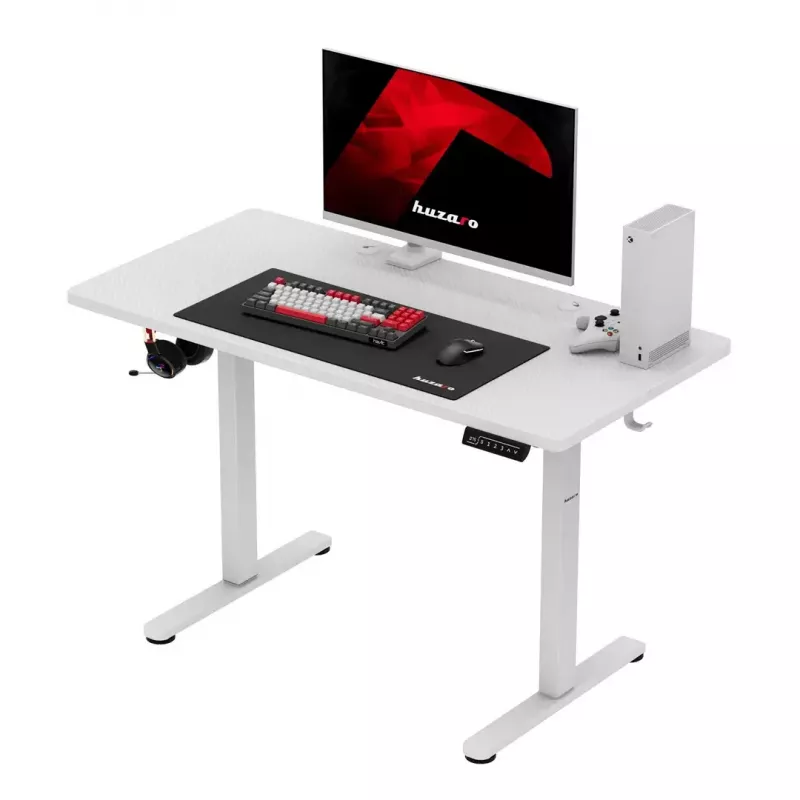 huzaro Hero 8.1 – elektrinis reguliuojamo aukščio stalas baltas 120×60 cm