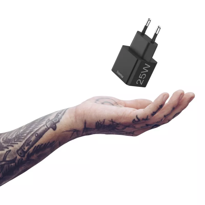 Hama 00201651 greitasis sieninis įkroviklis 25 W, USB Type-C, juodas