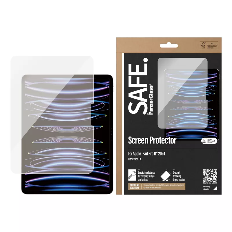PanzerGlass SAFE. by ® Apsauginis stiklas iPad Pro 11'' (2024-2025) | Ultra-Wide Fit