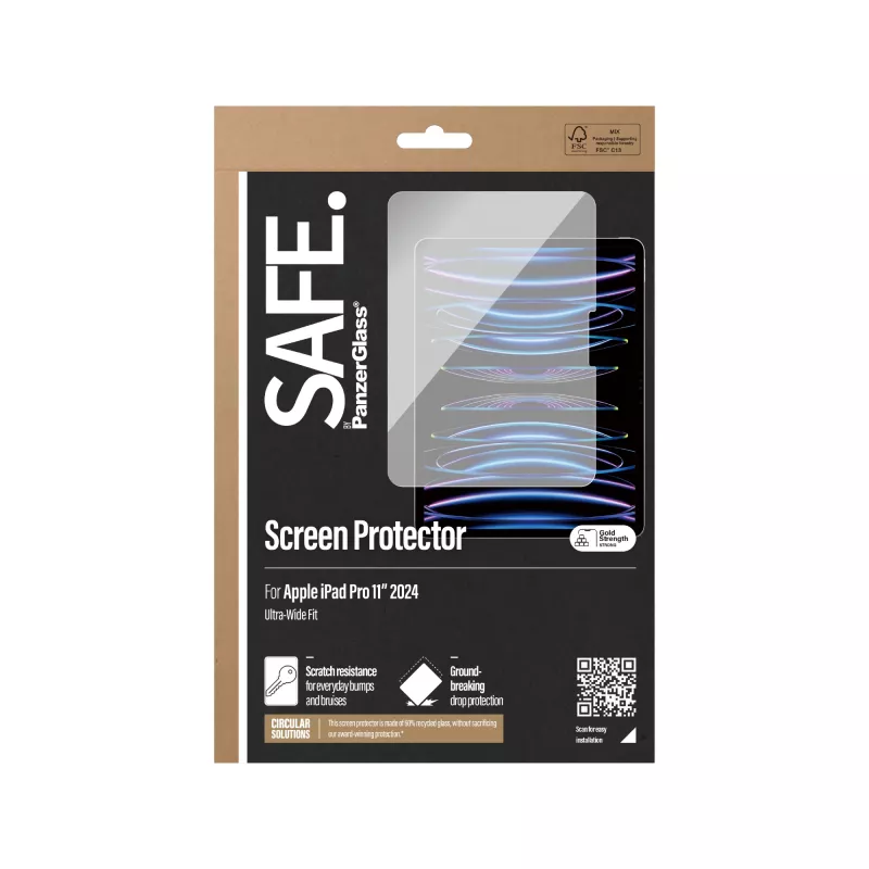 PanzerGlass SAFE. by ® Apsauginis stiklas iPad Pro 11'' (2024-2025) | Ultra-Wide Fit