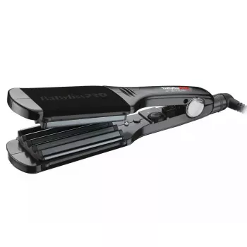 Garbanotuvas plaukams BABYLISS BAB2512EPCE – keraminės-turmalino plokštelės, 5 temperatūros lygiai, max 200 °C, sukamas 2,7 m laidas, 0,89 kg, šiltai juoda rožinė
