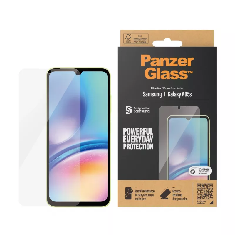 Apsauginis stiklas PanzerGlass 7343 Samsung Galaxy A05S antibakterinis atsparus įbrėžimams