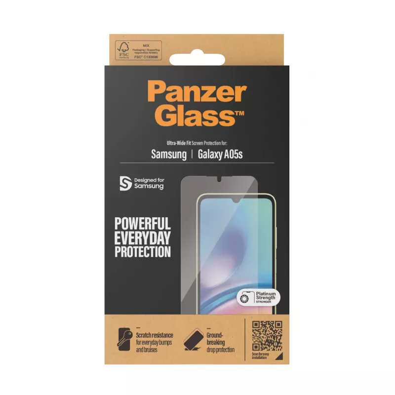 Apsauginis stiklas PanzerGlass 7343 Samsung Galaxy A05S antibakterinis atsparus įbrėžimams