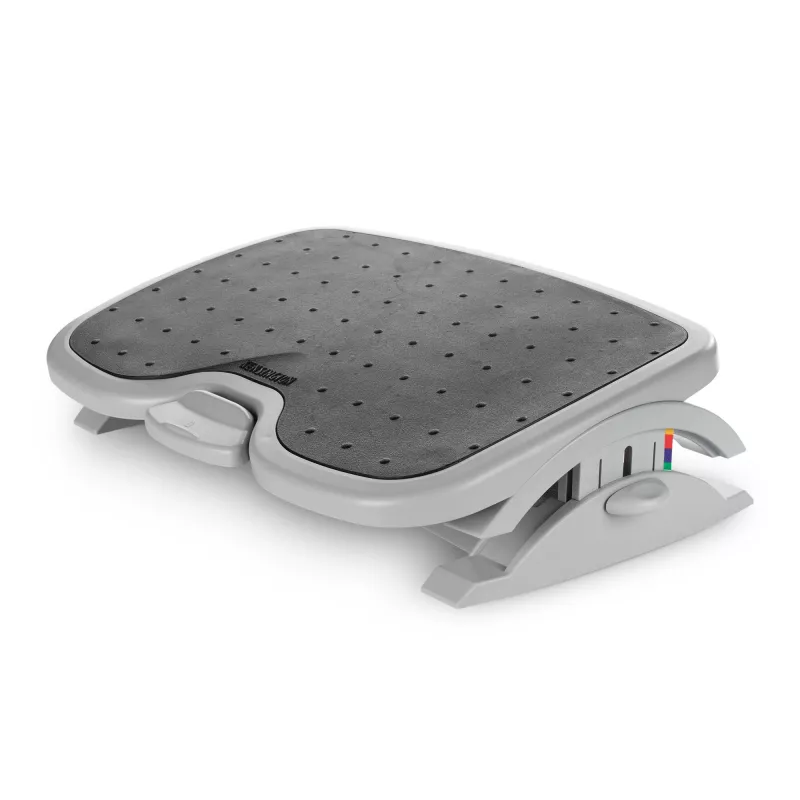 Pėdų atrama Kensington SoleMate Plus su reguliuojamu pasvirimu 0–20°, aukštis 8,89–12,7 cm, platforma 45×35 cm, Juoda/Pilka