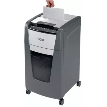 Rexel Optimum Auto+ 300M popieriaus smulkintuvas, mikro pjūvis, 55 dB, 23 cm, juoda, pilka