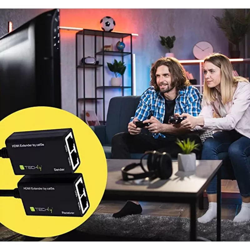 Techly HDMI stiprintuvas Cat 5e / 6 kompaktiškas 30m IDATA EXT-E30D