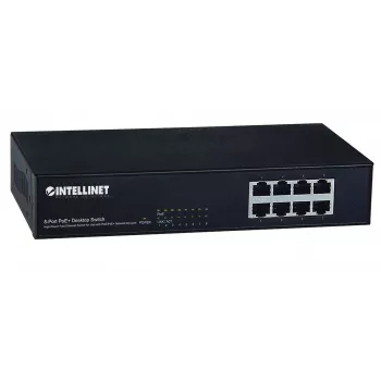 Intellinet 8 prievadų Fast Ethernet PoE+ jungiklis, 8 PoE prievadai, 1,6 Gbit/s