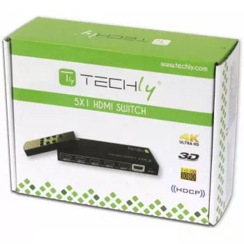 Techly HDMI jungiklis 5 į 1 su nuotolinio valdymo pulteliu, 4Kx2K, 3D IDATA HDMI-4K51