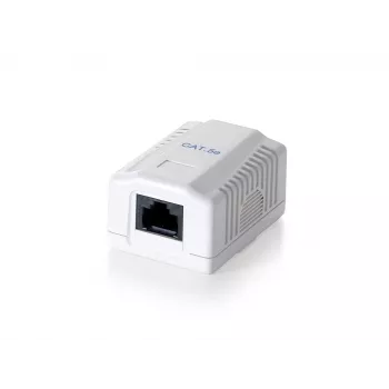 Equip 1-Port Cat.5e paviršinė montavimo dėžutė, RJ-45, 5e, balta, 39 mm, 29,5 mm, 54 mm