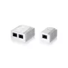 Equip 2 prievadų Cat.5e paviršinė montavimo dėžutė, RJ-45, 5e, balta, 59 mm, 29,5 mm, 61 mm