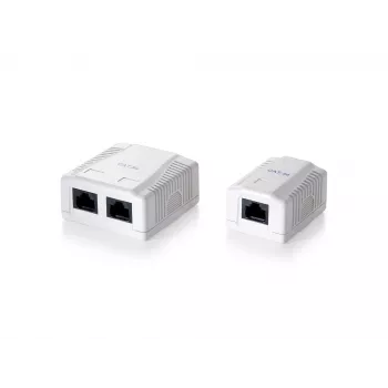 Equip 2 prievadų Cat.5e paviršinė montavimo dėžutė, RJ-45, 5e, balta, 59 mm, 29,5 mm, 61 mm