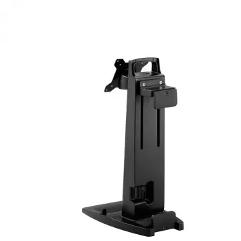 Neomounts stovas ant stalo su pakreipimu, pasukimu ir sukimu bei THIN CLIENT laikikliu 10-30 colių monitoriui, reguliuojamas aukštis - juoda